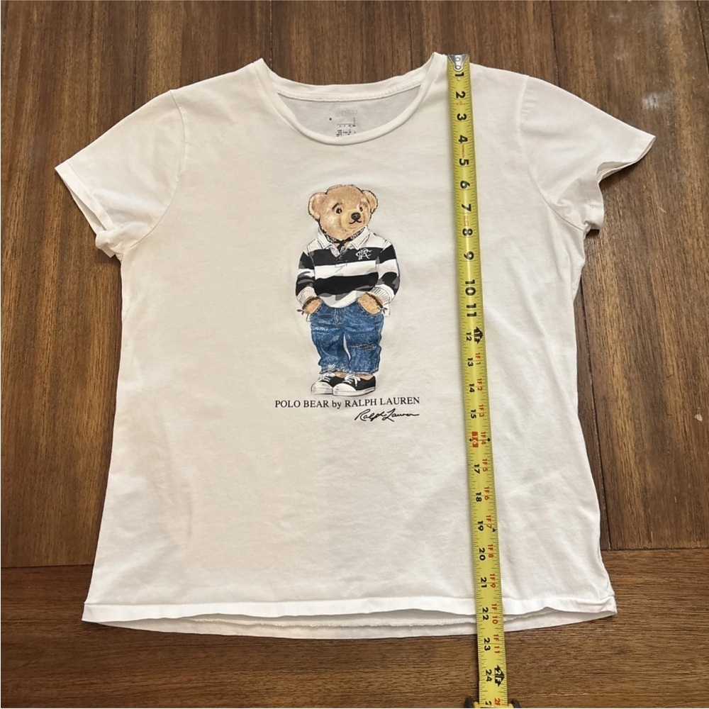 Polo Ralph Lauren Polo Bear Shirt Youth Large White Graphic Tee Casual - Picture 5 of 10